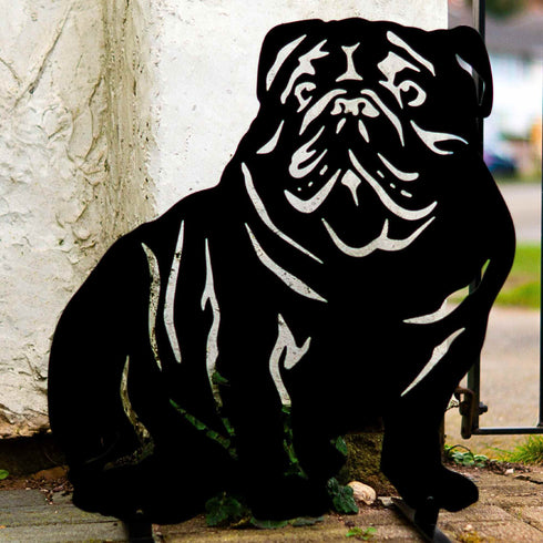 English Bulldog Dog Loss Garden Ornament Memorial Personalised Statue