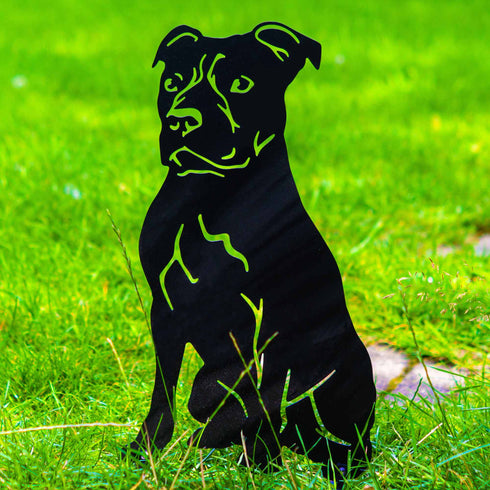 Staffordshire Bull Terrier Dog Loss Garden Ornament Memorial Personalised Statue