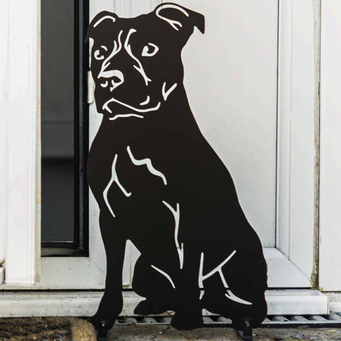 Staffordshire Bull Terrier Dog Loss Garden Ornament Memorial Personalised Statue