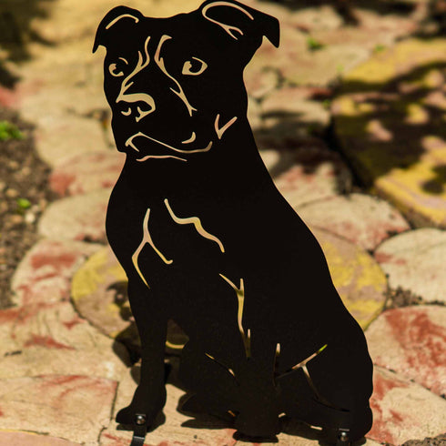 Staffordshire Bull Terrier Dog Loss Garden Ornament Memorial Personalised Statue