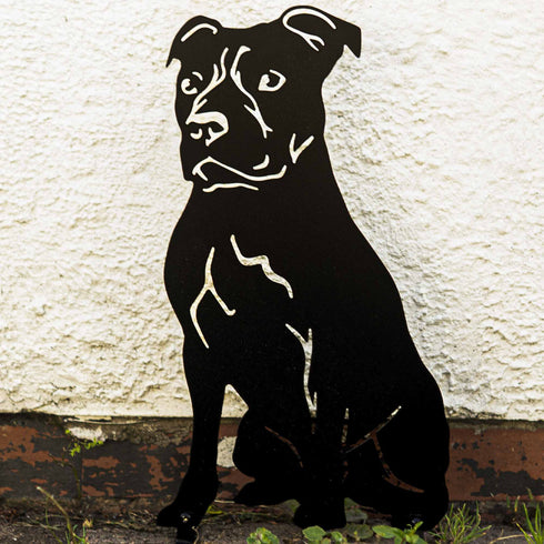 Staffordshire Bull Terrier Dog Loss Garden Ornament Memorial Personalised Statue