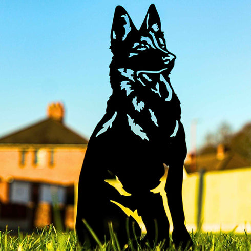 German Shepherd Sculpture Alsatian Dog Lover Owner Gift Garden Ornament