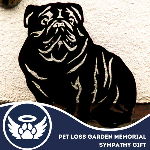 English Bulldog Dog Loss Garden Ornament Memorial Personalised Statue
