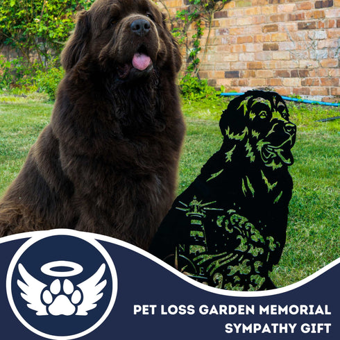 Newfoundland Dog Loss Garden Ornament Memorial Personalised Statue
