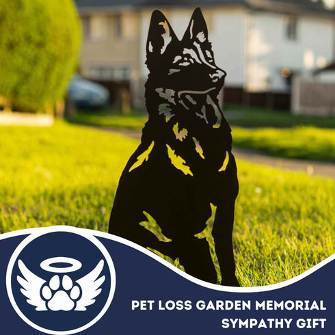 German Shepherd Alsatian Dog Loss Garden Ornament Memorial Statue