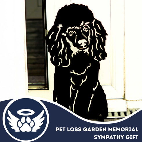 Poodle Dog Loss Garden Ornament Memorial Personalised Statue