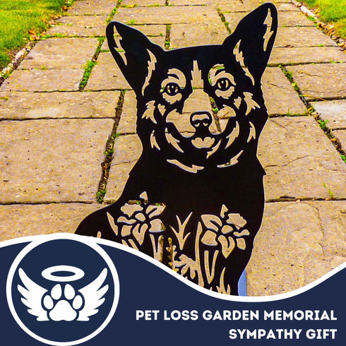 Welsh Corgi Dog Loss Garden Ornament Memorial Personalised Statue