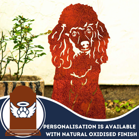 Poodle Dog Loss Garden Ornament Memorial Personalised Statue