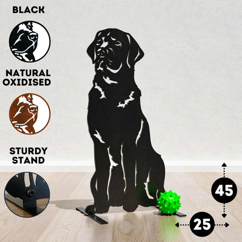 Black Chocolate Labrador Dog Loss Garden Ornament Memorial Statue
