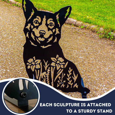 Welsh Corgi Sculpture Dog Lover Owner Gift Garden Ornament