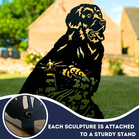 Newfoundland Dog Loss Garden Ornament Memorial Personalised Statue