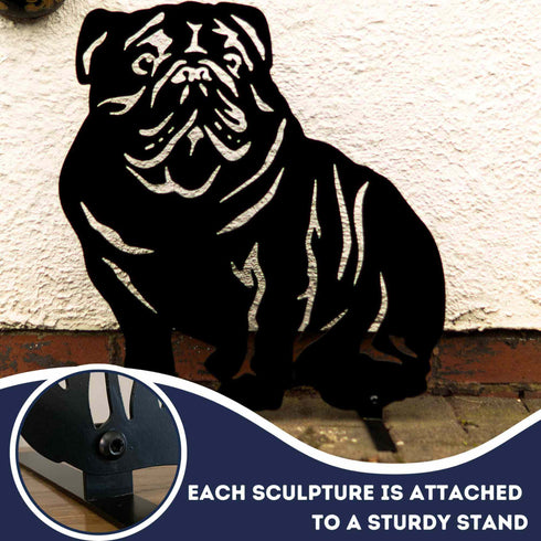 English Bulldog Sculpture Dog Lover Owner Gift Garden Ornament