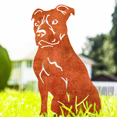 Staffordshire Bull Terrier Dog Loss Garden Ornament Memorial Personalised Statue