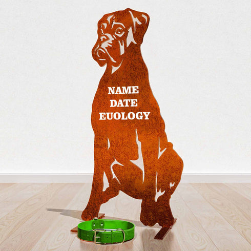 Boxer Mastiff Dog Loss Garden Ornament Memorial Statue Personalised Sculpture