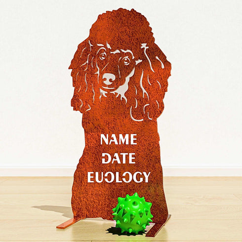 Poodle Dog Loss Garden Ornament Memorial Personalised Statue