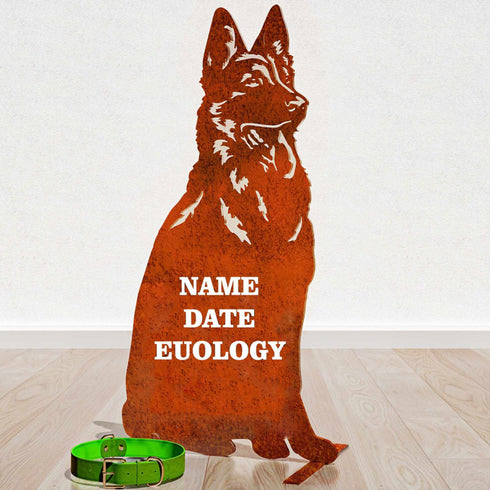 German Shepherd Alsatian Dog Loss Garden Ornament Memorial Statue