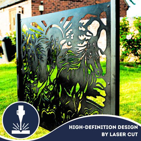 Metal Fence Panels Running Horses Garden Fencing Screens