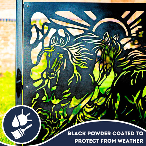 Metal Fence Panels Running Horses Garden Fencing Screens