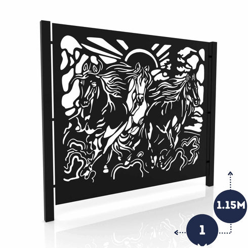 Metal Fence Panels Running Horses Garden Fencing Screens