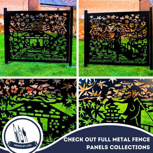 Japanese Gardens Decorative Metal Garden Fencing Screens Low Maintenance Laser Cut Any Sze Design Available