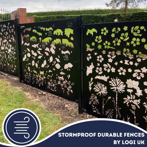 Metal Fence Panels and Posts, Summer Garden Steel Fencing Screens