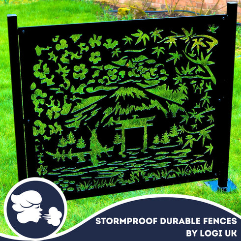 Oriental Garden Durable Corten Steel Garden Fence Panels Posts