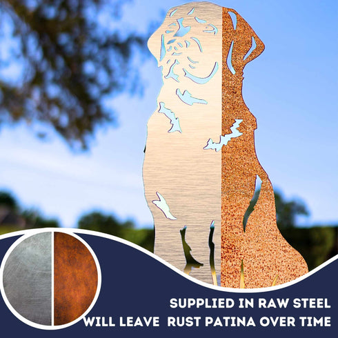 Black Brown Labrador Statue Garden Ornament Dog Owner Gift