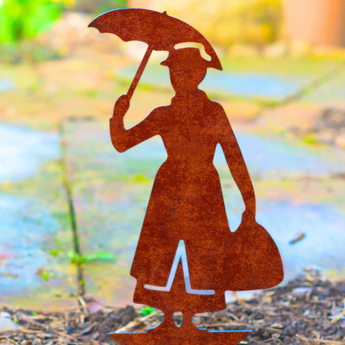 Mary Poppins Figurine Metal Art Garden Ornaments Home Decoration Gifts Her Woman