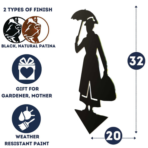 Mary Poppins Figurine Metal Art Garden Ornaments Home Decoration Gifts Her Woman