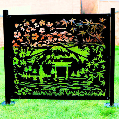 Oriental Garden Decorative Metal Wall Panels Trellis Garden Fence Panels Gates Any Size Design Available UK Made