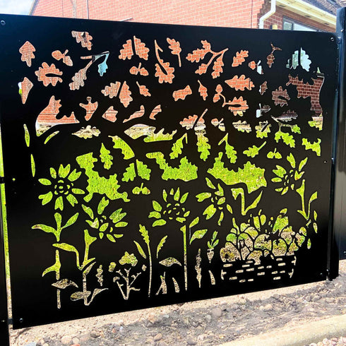 Metal Fence Panels and Posts, Autumn Garden Steel Fencing Screens