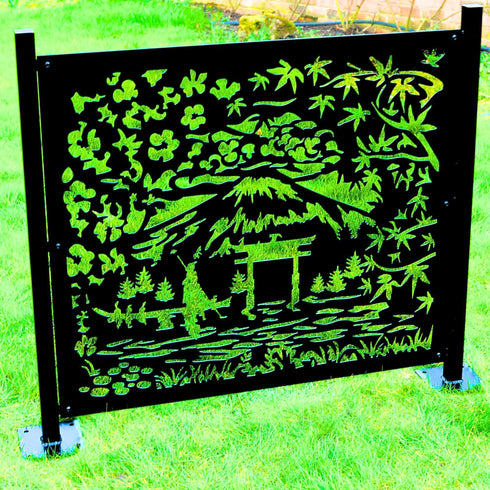 Oriental Garden Low Maintenance Corten Steel Garden Fencing Screens