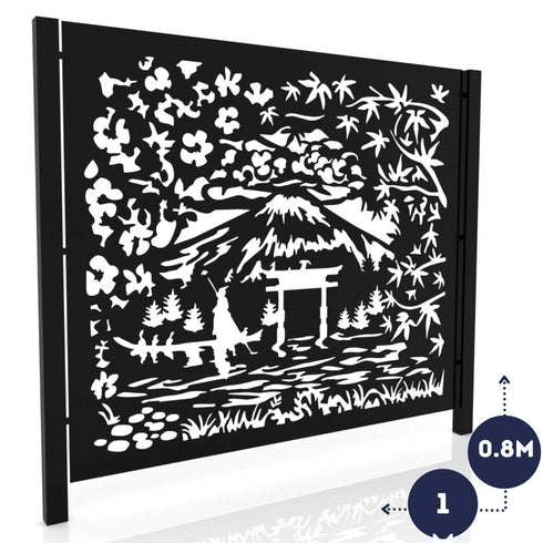 Oriental Garden Decorative Corten Steel Laser Cut Garden Fencing Screens