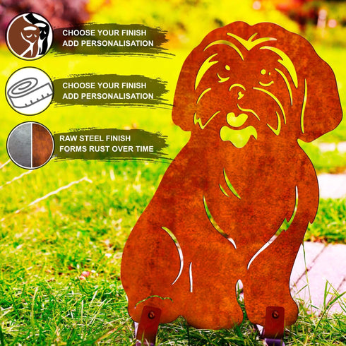 Shih Tzu Metal Statue Garden Ornament Home Decoration Gift for Dog Owner