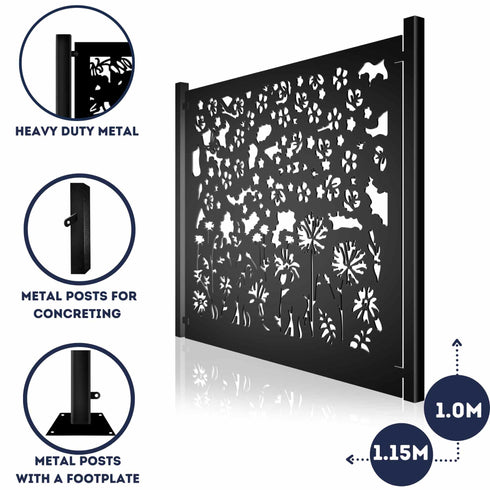 Metal Fence Panels and Posts, Spring Garden Steel Fencing Screens