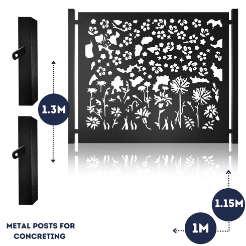 Metal Fence Panels and Posts, Spring Garden Steel Fencing Screens