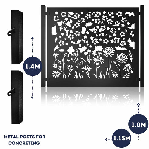 Metal Fence Panels and Posts, Spring Garden Steel Fencing Screens
