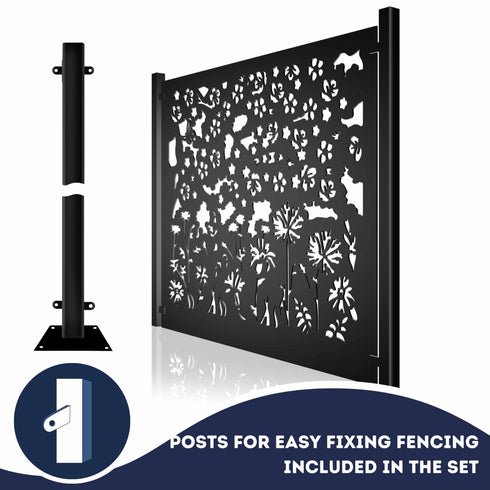 Metal Fence Panels and Posts, Spring Garden Steel Fencing Screens