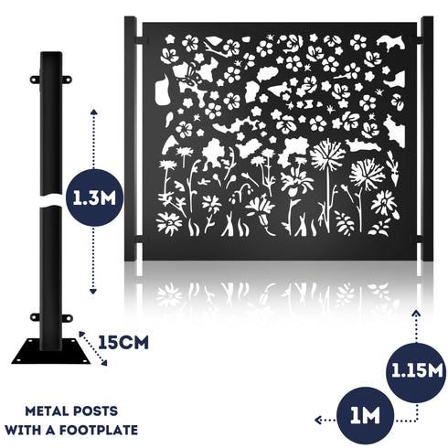 Metal Fence Panels and Posts, Spring Garden Steel Fencing Screens