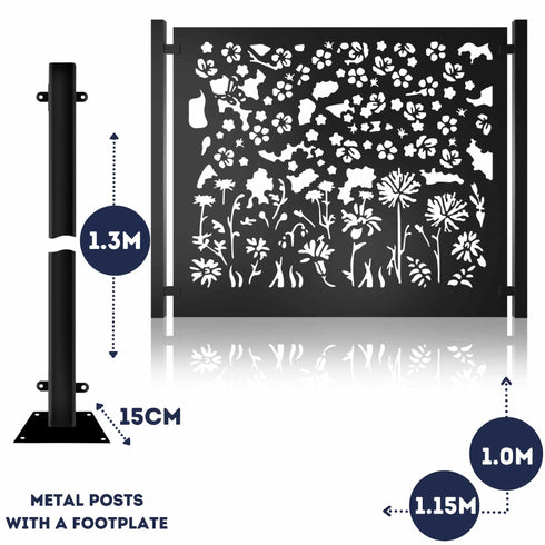 Metal Fence Panels and Posts, Spring Garden Steel Fencing Screens