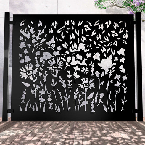 Metal Fence Panels and Posts, Summer Garden Steel Fencing Screens