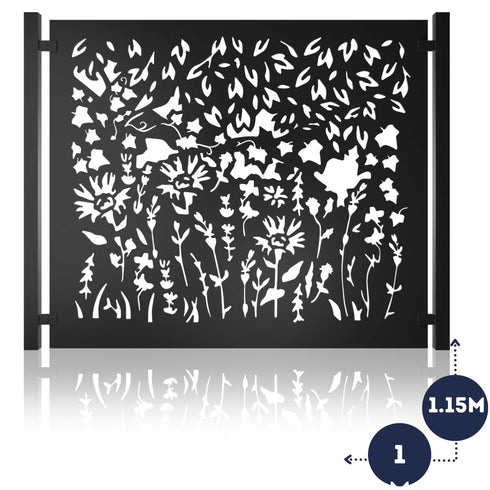 Metal Fence Panels and Posts, Summer Garden Steel Fencing Screens