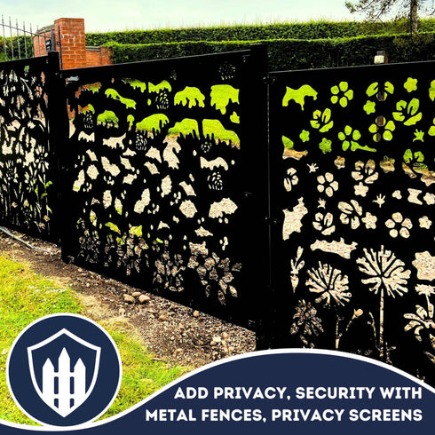 Metal Fence Panels and Posts, Summer Garden Steel Fencing Screens
