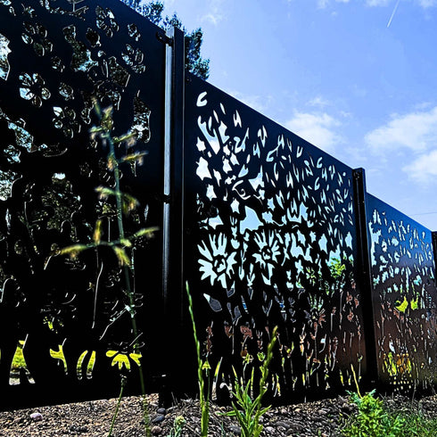 Metal Fence Panels and Posts, Summer Garden Steel Fencing Screens