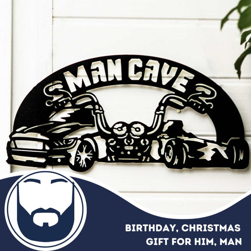 Man Cave Wall Art Sign Garden Shed Workshop Home Office Christmas Birthday Gift for Him Dad