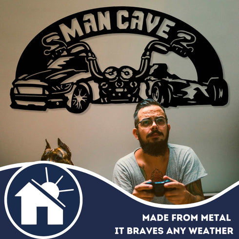 Man Cave Wall Art Sign Garden Shed Workshop Home Office Christmas Birthday Gift for Him Dad
