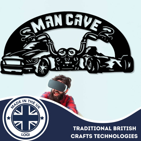 Man Cave Wall Art Sign Garden Shed Workshop Home Office Christmas Birthday Gift for Him Dad