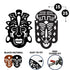 African Masks Set Tribal Faces Wall Mounted Metal Art Home Decoration Ornaments