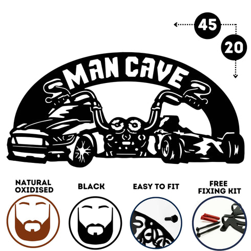 Man Cave Wall Art Sign Garden Shed Workshop Home Office Christmas Birthday Gift for Him Dad