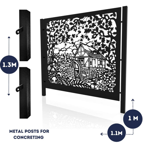 Metal Fence Panels Water Mill Garden Fencing Screens